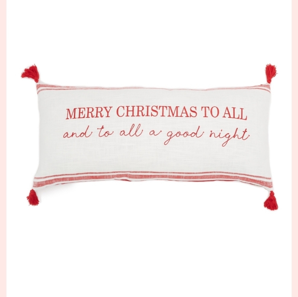 Merry Christmas Tassel Pillow